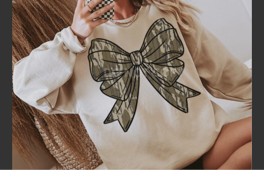 camo bow sweatshirt