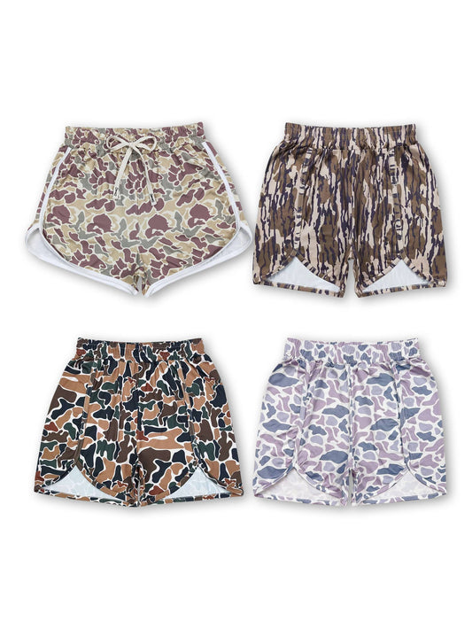 Camo print adult women shorts